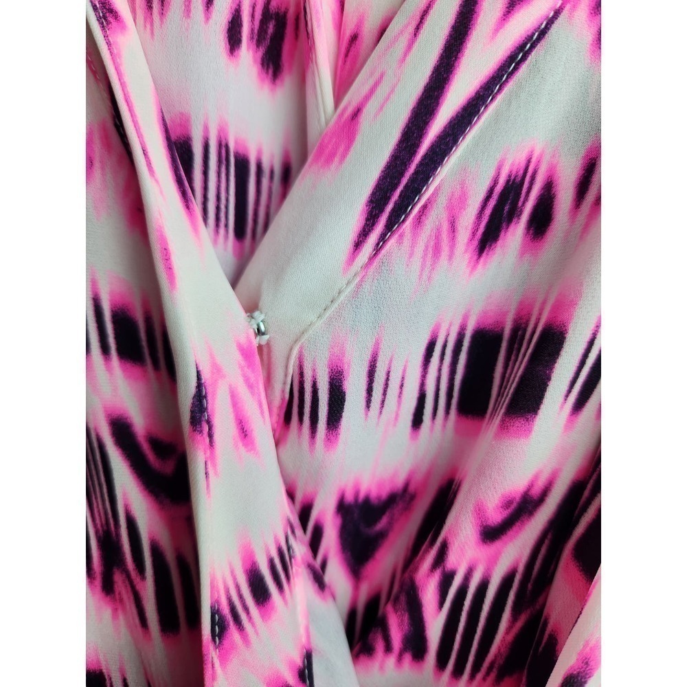 Parker Kita Graphic Racerback Dress, Pop Pink Cosmos sz S silk light wear beach - Picture 6 of 14